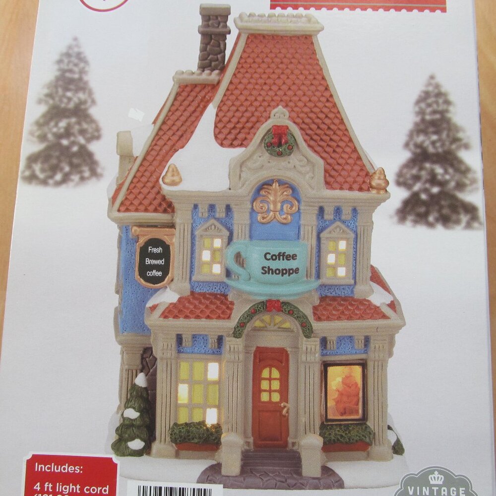 Holiday Time Village Christmas Decor Lighted Building Cafeteria